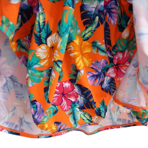 NWOT Denim & Co. Beach Regular Sweetheart Twist Front Swim Dress Sz 26W Orange - Picture 9 of 15